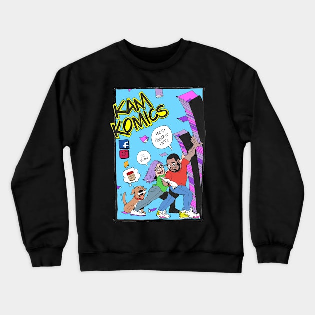 Kam Komics_follow Kam Komics_tshirt Crewneck Sweatshirt by Kam Komics 